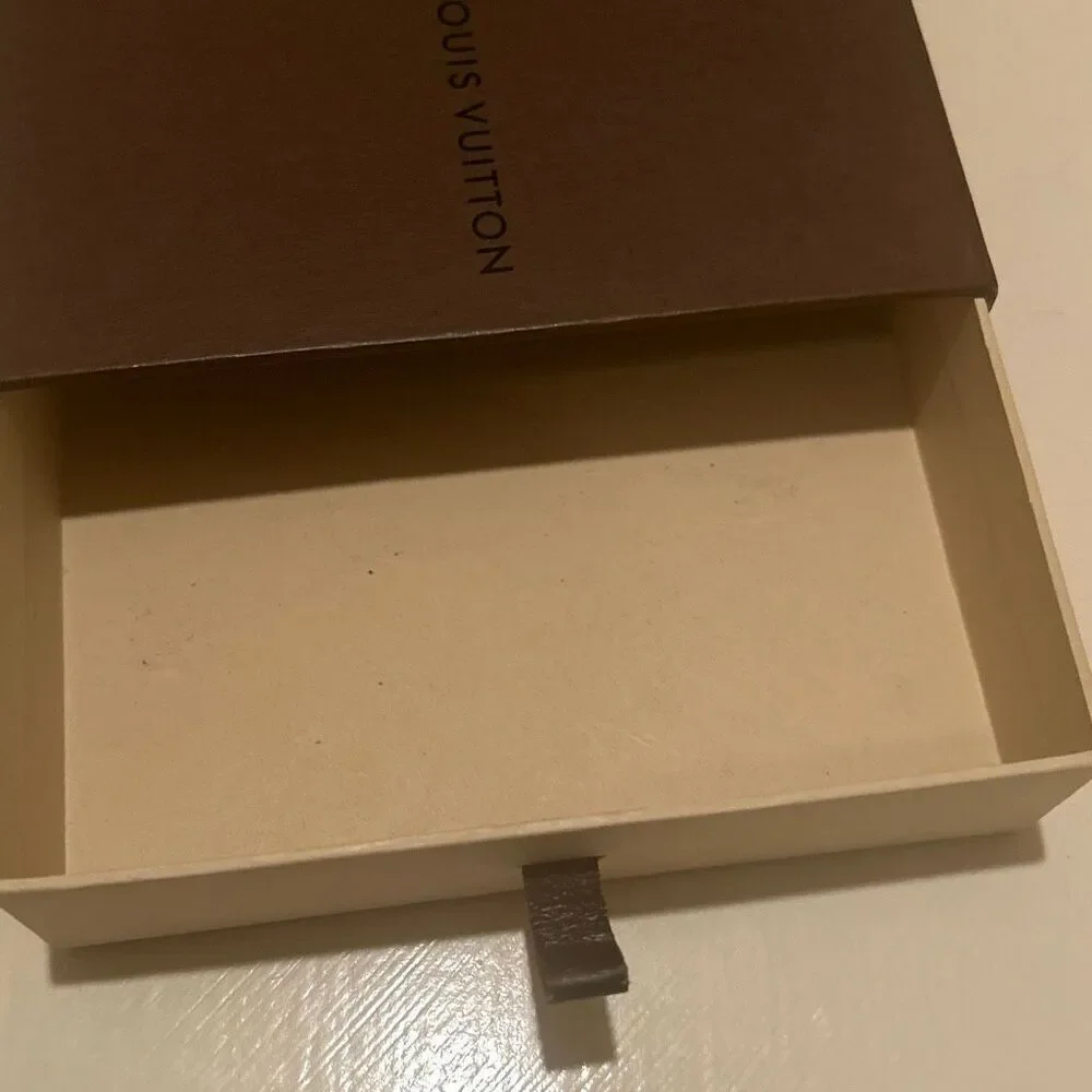 Louis Vuitton Drawer Gift Box With Leather Pull Tab Brown Luxury Storage Decor